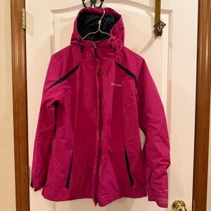 Columbia Women's Large Hot Pink/Black Ski Coat-Shell